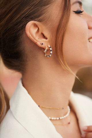 Mini Creolen - Cultured pearls