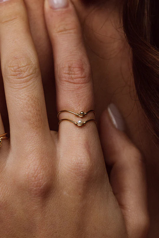 Ring Chevron Perle