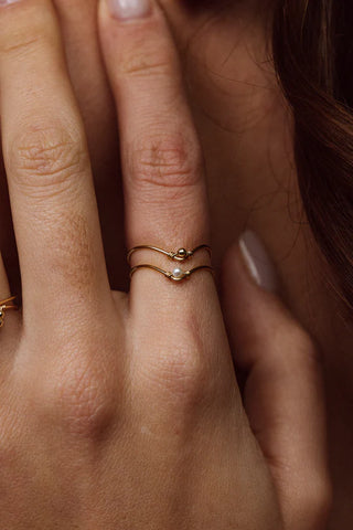 Ring Chevron Perle