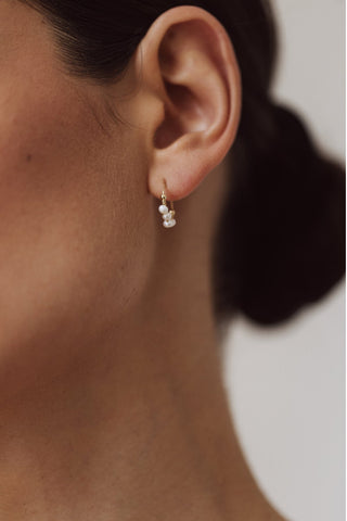 Mini Creolen - Cultured pearls